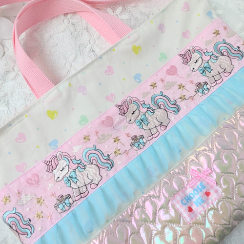 大きめ レッスンバッグ 取り外し可能 調整可能 ショルダーベルト付き