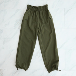 【丈調整できる】上質カジュアル 撥水加工素材のイージーカーゴパンツ ウエストゴム/3サイズ   カーキ　0752KH 8枚目の画像