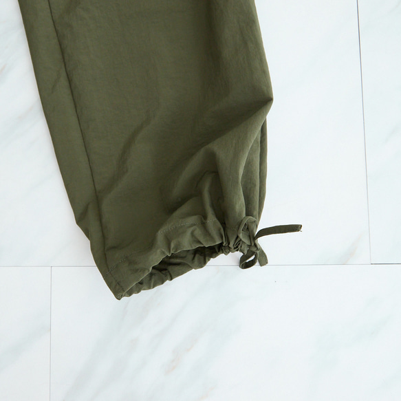 【丈調整できる】上質カジュアル 撥水加工素材のイージーカーゴパンツ ウエストゴム/3サイズ   カーキ　0752KH 11枚目の画像