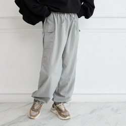 【丈調整できる】上質カジュアル 撥水加工素材のイージーパンツ ウエストゴム/3サイズ   スカイグレー　0752Gr 5枚目の画像