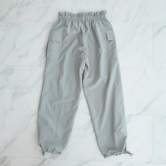 【丈調整できる】上質カジュアル 撥水加工素材のイージーパンツ ウエストゴム/3サイズ   スカイグレー　0752Gr 10枚目の画像