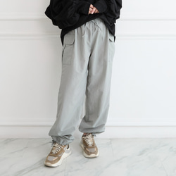 【丈調整できる】上質カジュアル 撥水加工素材のイージーパンツ ウエストゴム/3サイズ   スカイグレー　0752Gr 1枚目の画像