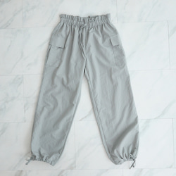 【丈調整できる】上質カジュアル 撥水加工素材のイージーパンツ ウエストゴム/3サイズ   スカイグレー　0752Gr 9枚目の画像