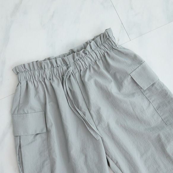 【丈調整できる】上質カジュアル 撥水加工素材のイージーパンツ ウエストゴム/3サイズ   スカイグレー　0752Gr 11枚目の画像