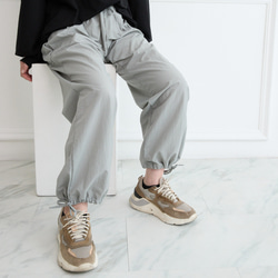 【丈調整できる】上質カジュアル 撥水加工素材のイージーパンツ ウエストゴム/3サイズ   スカイグレー　0752Gr 4枚目の画像