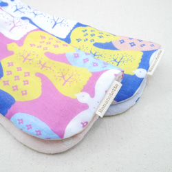 ふわもこハンカチ｜北欧の鳥たち-Nordic Birds-｜L・20×20cm｜ガーゼハンカチ｜ハンドタオル｜ギフト 2枚目の画像