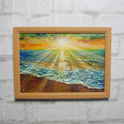 油絵 時計【紅葉の湖】 絵画 HR 通販 12674150｜Creema(クリーマ)