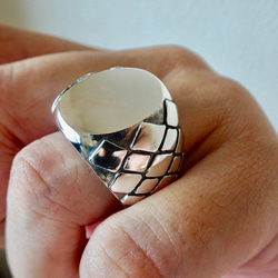 仁尾彫金『1つ鱗k18、平打パイソンリング』ハンドメイド318 指輪