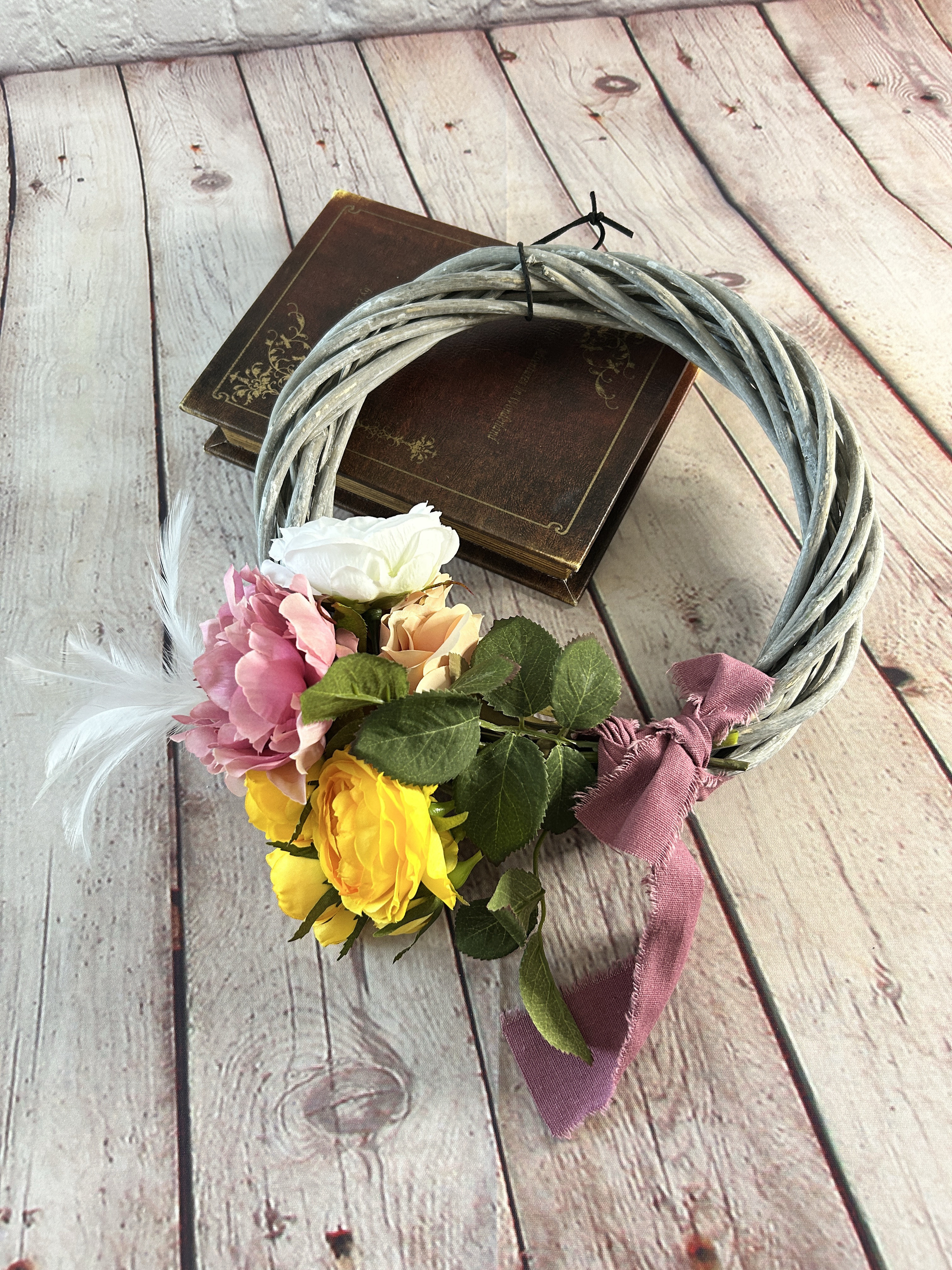 【送料無料】【簡易ラッピング無料】高級な造花　アーティフィシャルフラワー　リース　大きめ