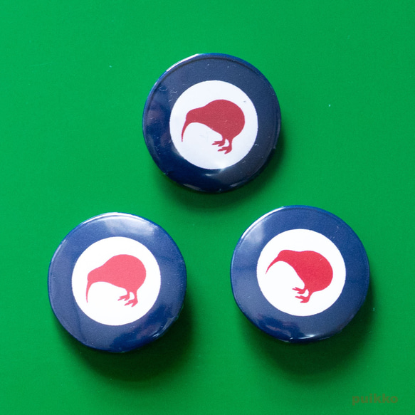 缶バッジ 25mm 国籍マーク ニュージーランド（3個セット） ピンバッチ