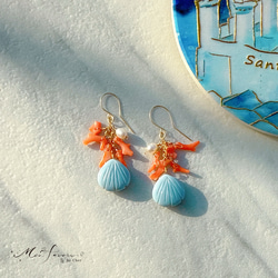 14kgf】天然石＊ブルーレースアゲートピアス(イヤリング) ピアス