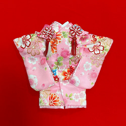 犬の着物✨犬用本格大振袖着物 お引き摺り 水色 正絹 金彩入り 犬服