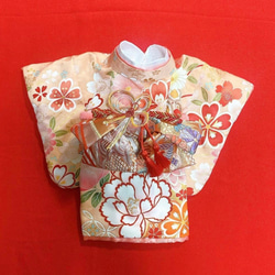 犬の着物✨犬用本格大振袖着物 お引き摺り 水色 正絹 金彩入り