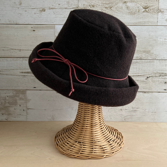 ウールクロッシェ・バーガンディー 2枚目の画像