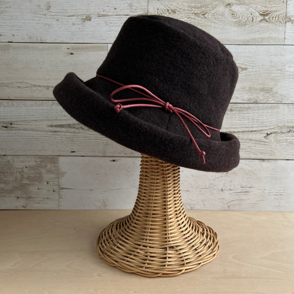 ウールクロッシェ・バーガンディー 3枚目の画像