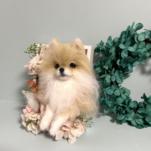 羊毛フェルト犬　ポメラニアン 羊毛フェルトポメラニアンを制作中です🐶⁡ ⁡⁡ ⁡ゴールデンウィーク中