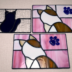 ステンドグラス・バラのつぼみパネル(黄) 65 【送料無料