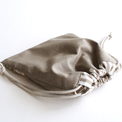 インド刺繍リボンのミニ巾着　くすみカラー 5枚目の画像