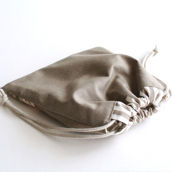 インド刺繍リボンのミニ巾着　くすみカラー 5枚目の画像