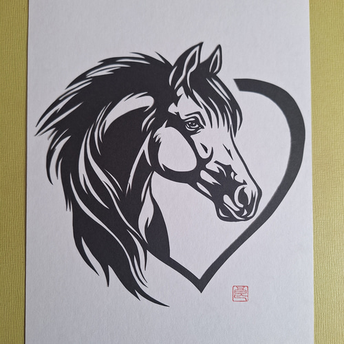 切り絵アート 令和8年干支「午」 切り絵 makochin 通販 19993355