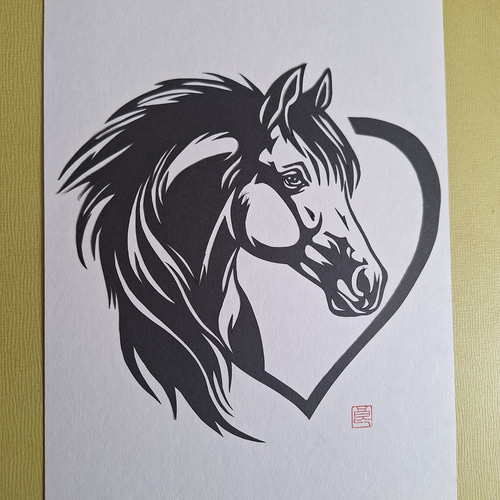 切り絵アート 令和8年干支「午」 切り絵 makochin 通販 19993355
