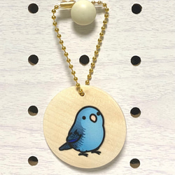 サザナミインコ　木製チャーム　Chubby Bird　 1枚目の画像