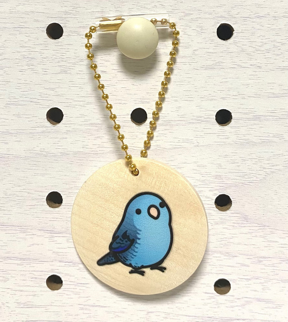 サザナミインコ　木製チャーム　Chubby Bird　 1枚目の画像