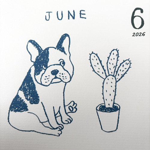 2026犬のカレンダー 壁掛けタイプ（日曜始まりと月曜始まり選べます