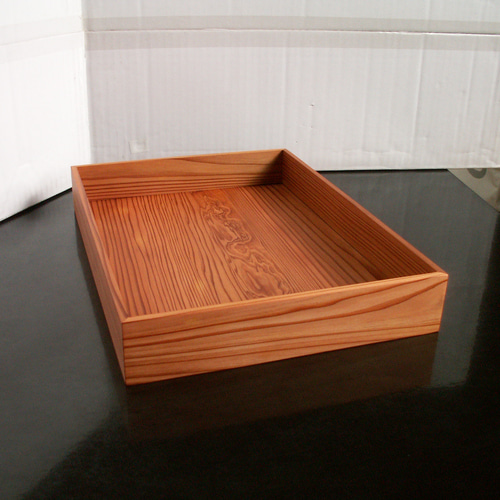 屋久杉 無垢 A4クリアファイルが入るトレイ ウッドボックス 新聞