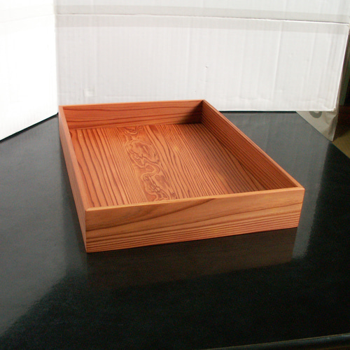 屋久杉 無垢 A4クリアファイルが入るトレイ ウッドボックス 新聞