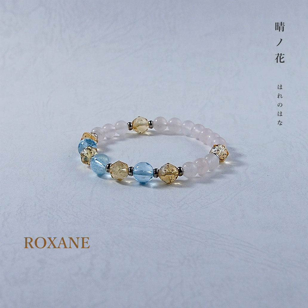 【晴ノ花】　シトリン×トパーズ×ローズクォーツ　　11月誕生石シトリン、トパーズ使用