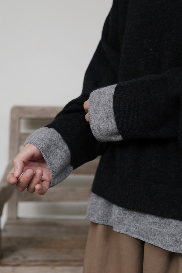 ★現貨★ 這款深灰色羊毛針織衫（251012-1）舒適度極佳，版型時尚。 第10張的照片