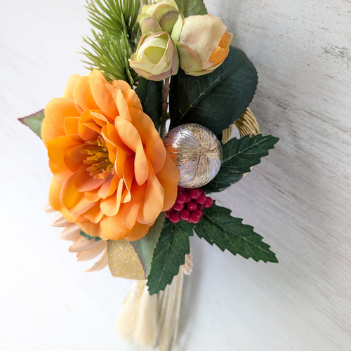 華やぎ椿の迎春お正月飾り 和モダン 玄関飾り 室内インテリア 和風