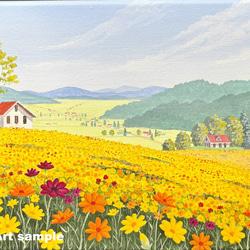 田園の秋」透明水彩画 原画 風景画 額縁付 F4サイズ 絵画 Oni 通販