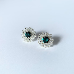 マルチカラームーンストーンのフープピアス・イヤリング ピアス