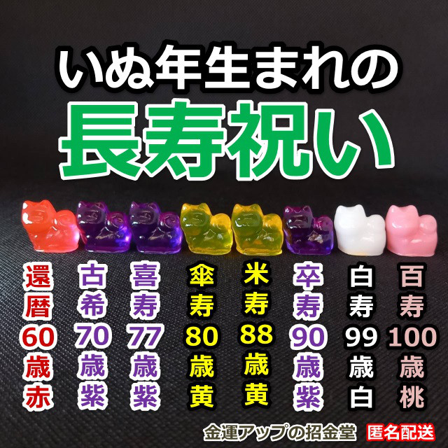 長寿祝い干支置物いぬ（還暦祝い・古希祝い・喜寿祝い・傘寿祝い・米寿祝い・卒寿祝い・白寿祝い・百寿祝い）