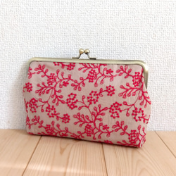 ファスナー付き☆ハートポケットのトートバッグ 春夏 ピンク×水色帆布