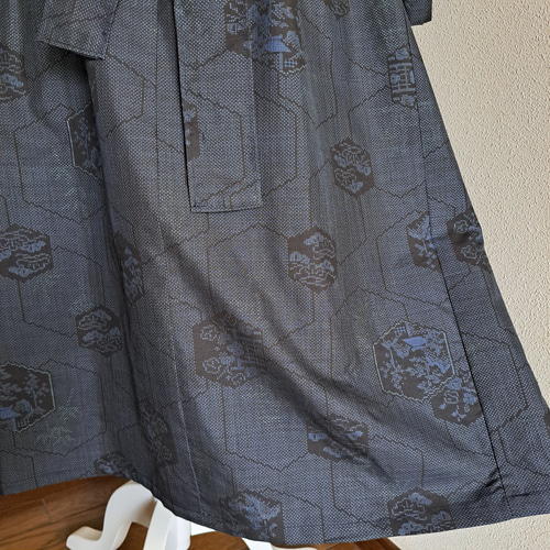 ☆ 着物リメイク/大島紬/7マルキ/泥染め/ラグランスリーブ/ハイネック