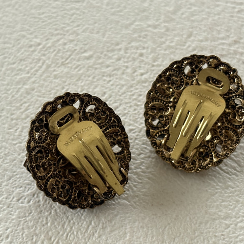 W.GERMANY 西ドイツ Vintage コスチュームジュエリー パープルガラスの