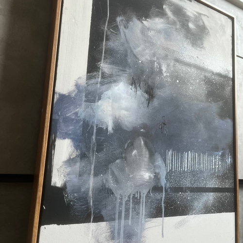 現代アート 70×50㎝ フレーム付き モダン 絵画 抽象画 インテリア