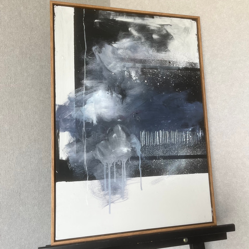 現代アート 70×50㎝ フレーム付き モダン 絵画 抽象画 インテリア