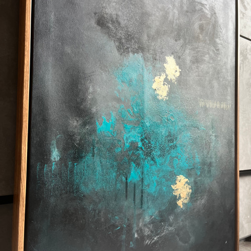 現代アート 70×50㎝ フレーム付き モダン 絵画 抽象画