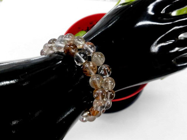 天然石 ルチルクォーツ形状記憶ブレスレット・アンクレット  　　250720544