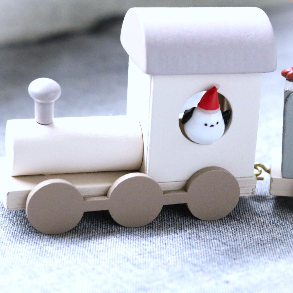 ★再販ラスト2点★ウッディトレインのクリスマス♪可愛いシマエナガとトナカイのXmas！クリスマスプレゼント/お誕生日祝い