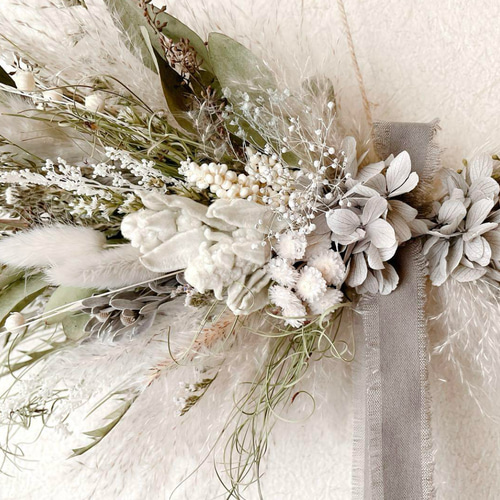 横向きスワッグ ナチュラル ドライフラワー 横長スワッグ スワッグ