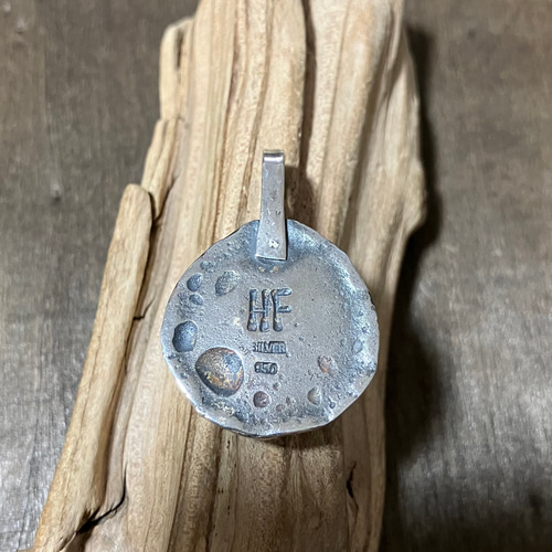 ペルシャン ターコイズ シルバー メタル タタキ ネックレス ペンダント