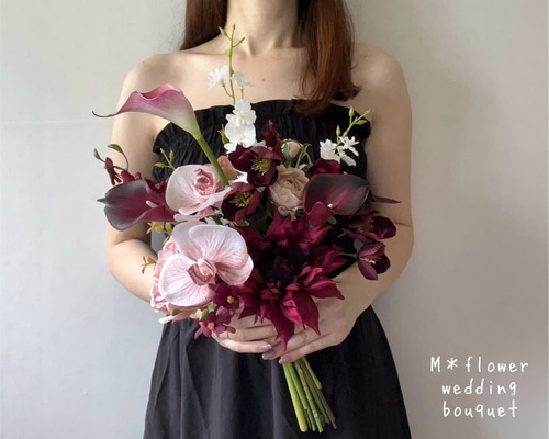 ⌘バーガンディ×モーブピンク⌘ウェディングブーケ アーティフィシャル