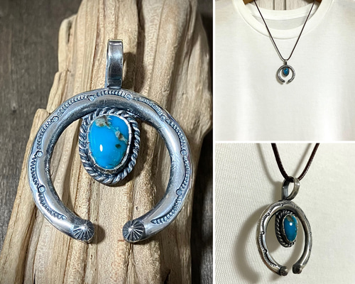 ネバダ産 オールドストック ターコイズ ナジャ シルバー ネックレス