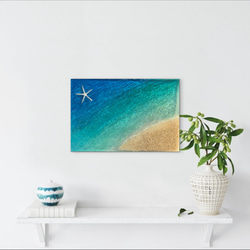 アートパネル エメラルドブルーの海と砂浜 天国に一番近い島 90×45