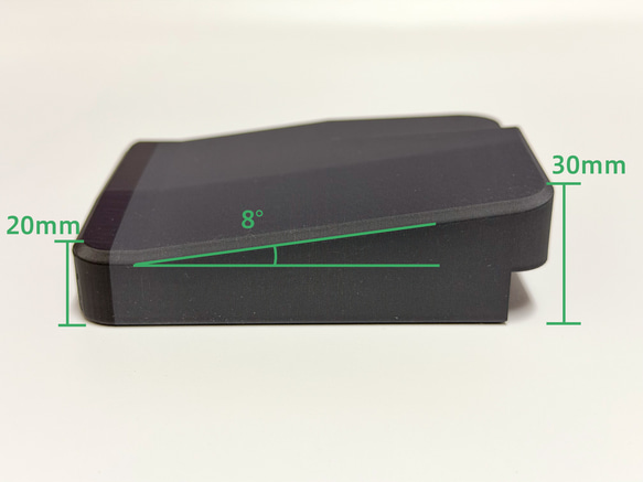 セパレート型モバイルリストレスト ワイド 傾斜タイプ8度 20to30mm 分割傾斜キーボード向け(Cornix等) 3枚目の画像